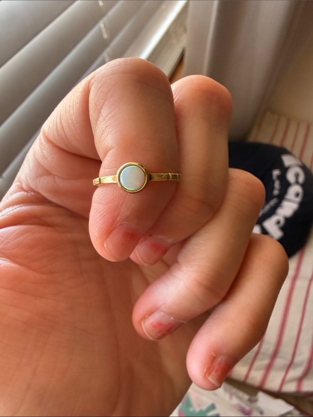 Gold Opal-Style Round Solitaire Ring - Women Jewelry